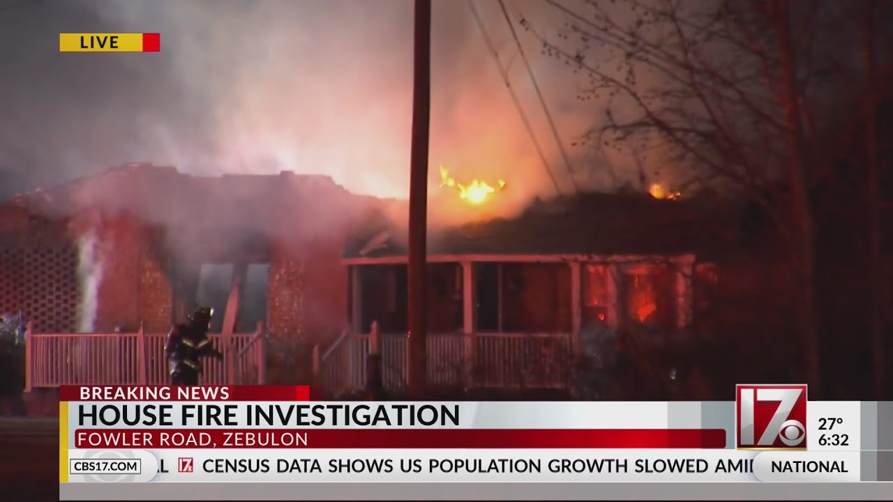 Massive fire erupts overnight inside Zebulon home