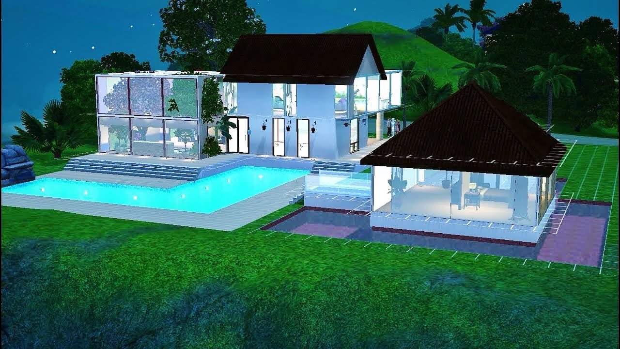 Sims 3 : construction d'une maison moderne et tropicale youtube