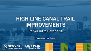 English: High Line Canal Improvements: Parker Rd. to Havana St.