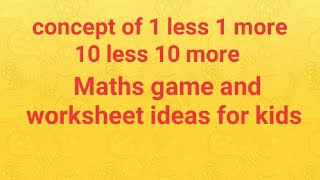 1 less 1 more 10 less 10 more craft game n worksheet ideas for kids screenshot 1