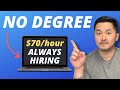 Top 100k jobs without a degree in 2024