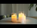 JHY DESIGN Glass Flameless Candles Pillar Battery Candle Flickering LED Candles Actual Work Video