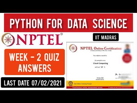 NPTEL 2021: Python For Data Science Week 2 Answers | Python For Data Science Assignment 2 Solutions