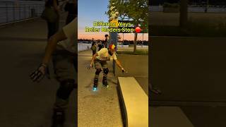 Different Ways Roller Bladers Stop 🛑 #rollerskating #rollerblading #skating #skate #beginner #pro