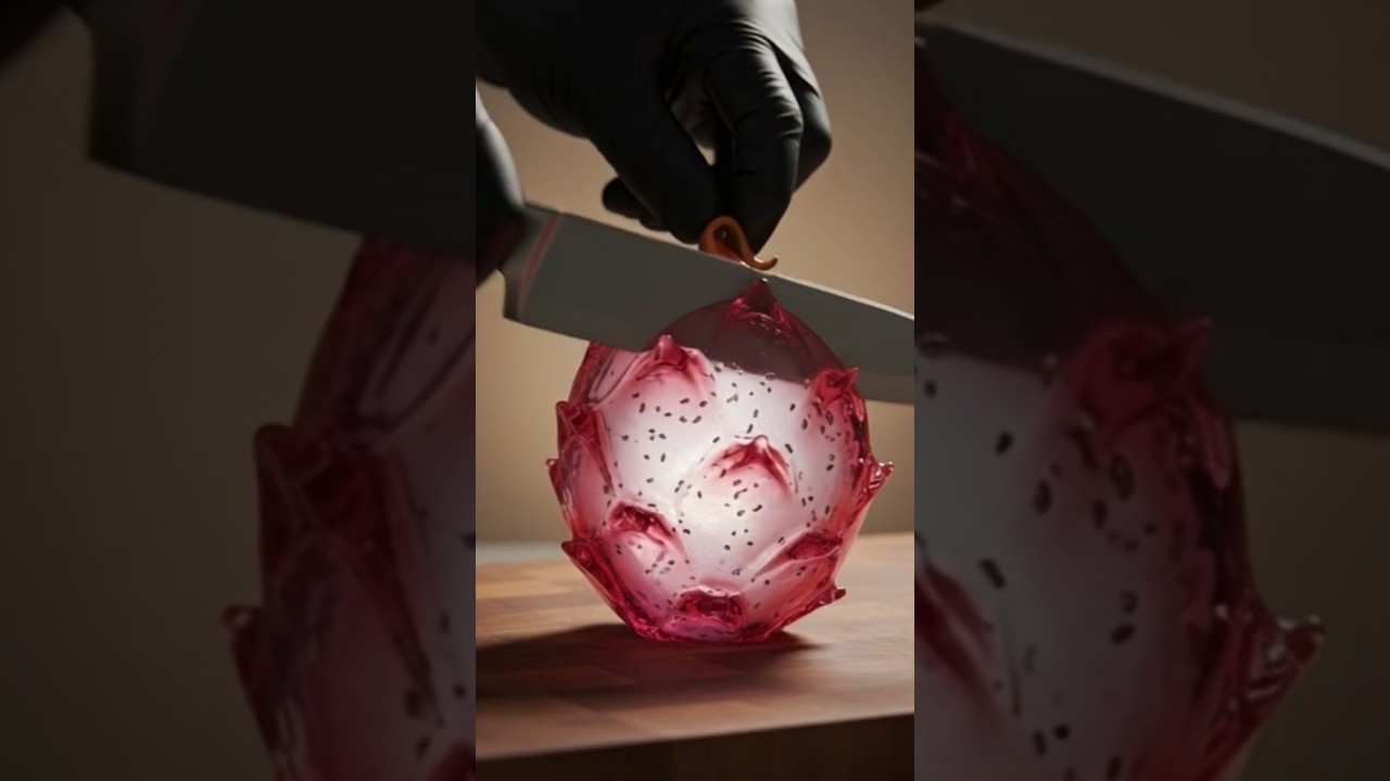 Cutting Dragon Fruit Glass Fruits ASMR 
