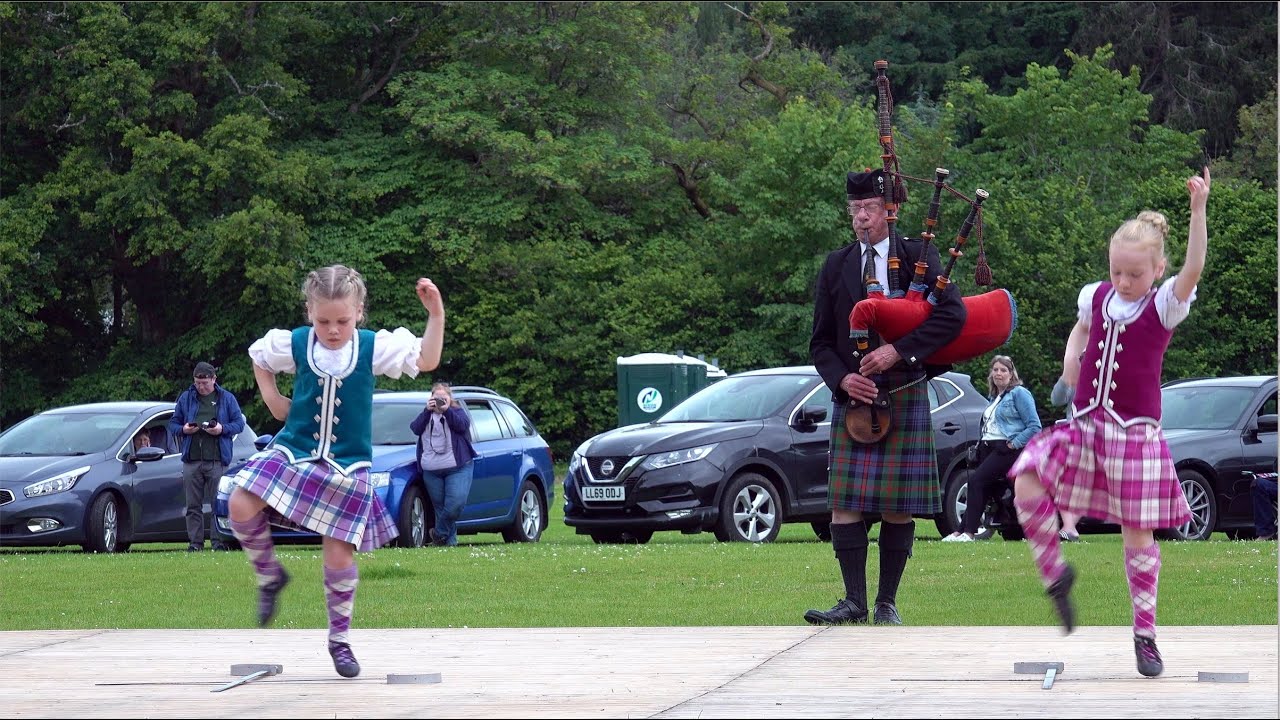 Scottish Sword Dance display by young Highland Dancers during Pitlochry ...