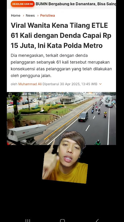viral seorang wanita kena tilang ETLE 61X dengan denda capai 15 juta rupiah #tilangelektronik