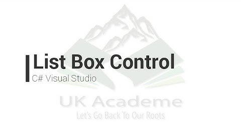 List Box Control in C# Visual Studio