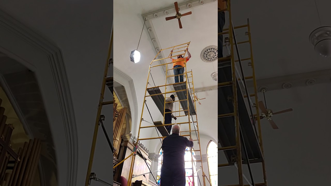 hyper lapse of scaffolding setup. 30 feet tall.