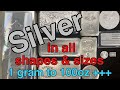 SILVER BULLION: 1 gram to 100oz+!
