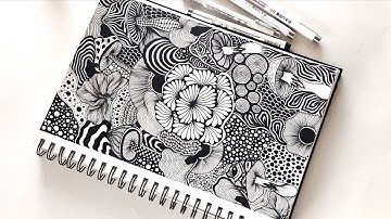 Zentangle art || Zentangle || Doodle art || Zendoodle || mushroom zentangles