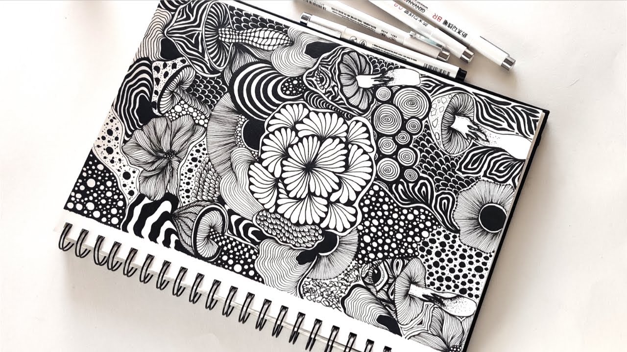 Zentangle art || Zentangle || Doodle art || Zendoodle || mushroom ...