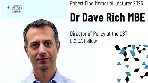 Dave Rich gives the 2025 Robert Fine Memorial Lecture