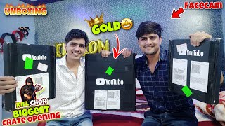 🔥 FINALLY GOLD PLAY BUTTON UNBOXING - KILL CHOR (FaceCam)