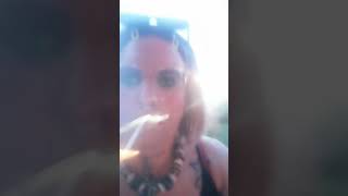 Stefanie sexy smoking bitch smoking a cigarette on her balcony