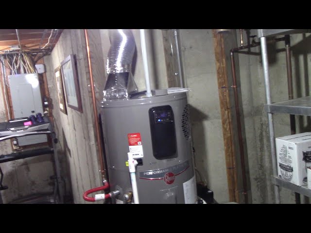 Rheem hybrid water heater inlet venting - YouTube