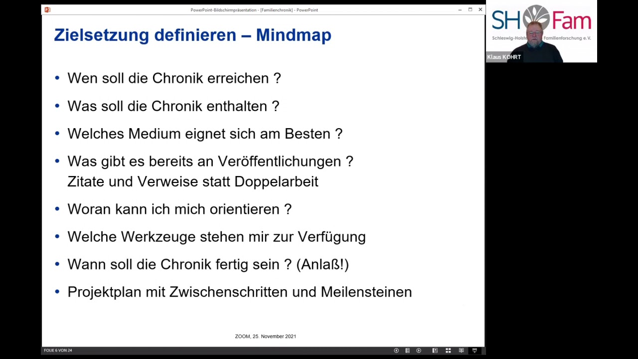 Erstellung privater Familienchroniken