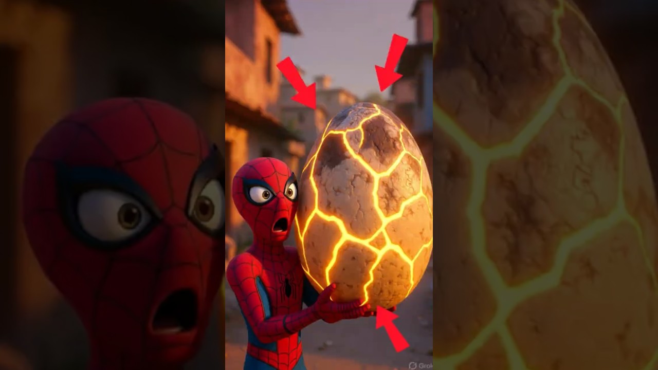 Dinosaur Ne Spiderman Ko Diya Itna Bada Anda 😱 #shorts #funny #aigenerated #spiderman #spideyvideo