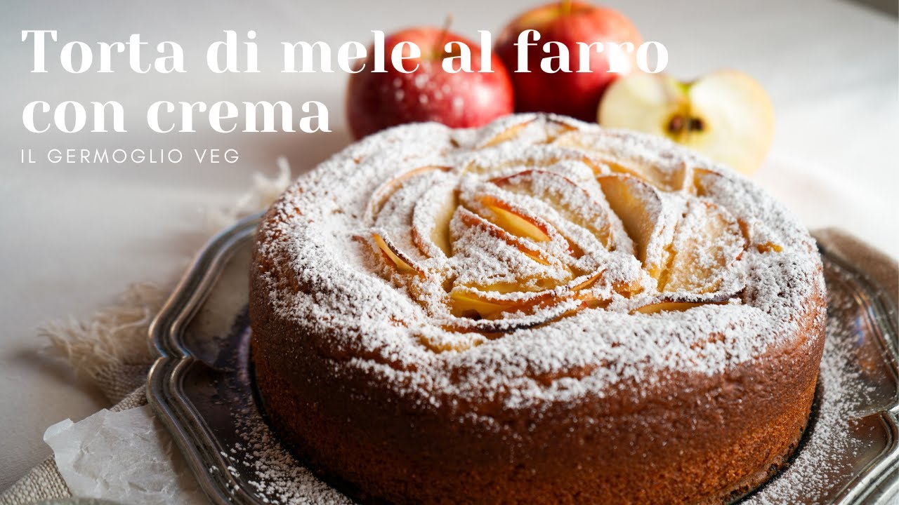 Torta di Mele Soffice con Crema e Farina di Farro | semplice, senza latte, senza burro, senza uova