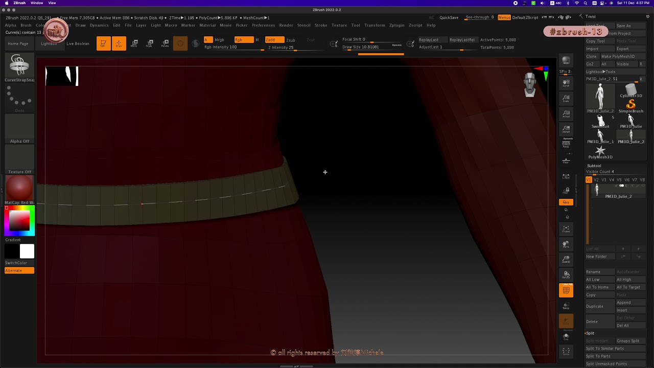 ЗБ _14.07 | Когда нажимать Shift при использовании застежки Curve