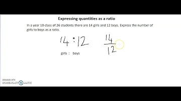 Expressing quantities as a ratio