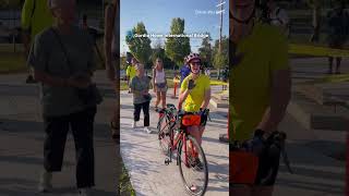 Crowds line up to walk and bike across new Gordie Howe bridge