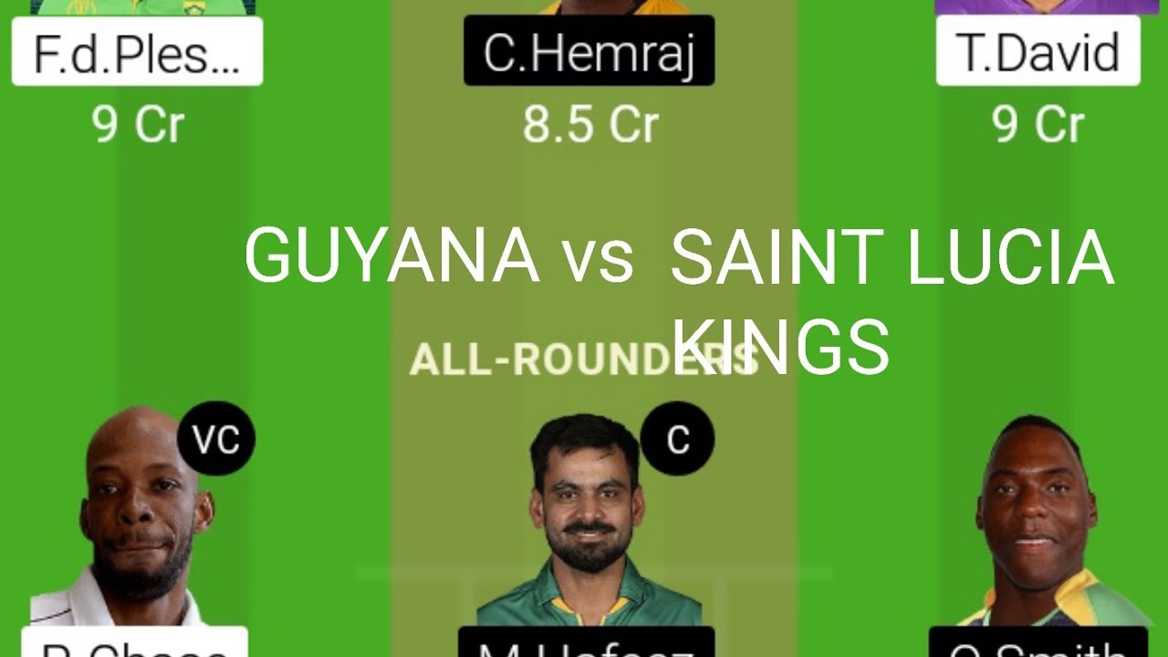 SAINT LUCIA KINGS vs GUYANA AMAZON WARRIORS CPL T20 MATCH,