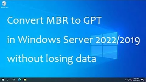 Convert mbr to gpt in Windows server 2022 without losing data