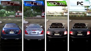 Test Drive Unlimited (2006) PSP vs PS2 vs XBOX 360 vs PC (Graphics Comparison)