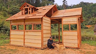 Off Gird Cabin Life | Alone Building an Off Grid LOG CABIN | Start Building Wooden Walls.Part 4.