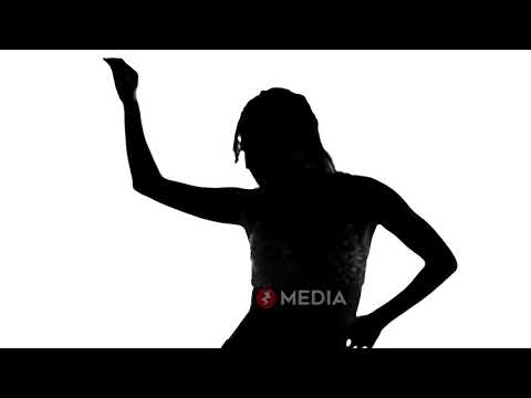 Beautiful Vixen Silhouette Dance - Black White Visual Loop