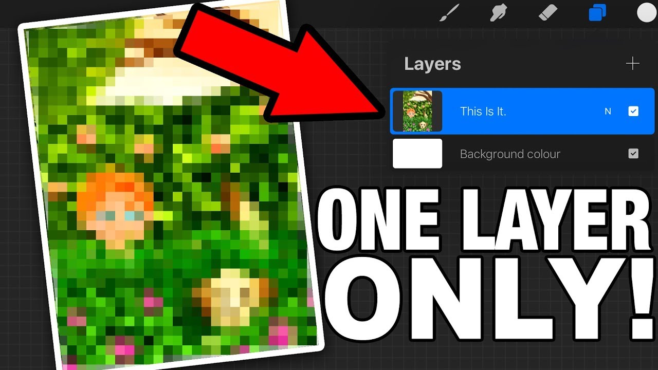 The ONE LAYER Digital Art Challenge! - iPad Pro Speedpaint - YouTube