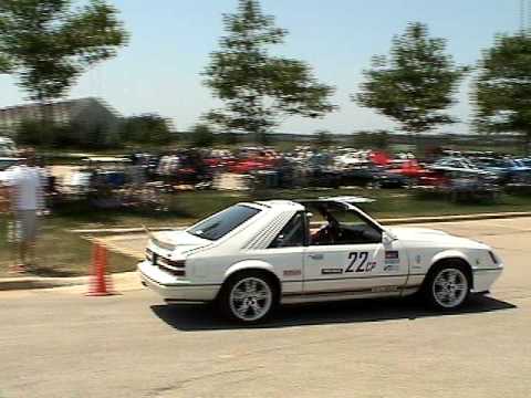 Brandon Redeker autocrosses the Mustang at GVSU