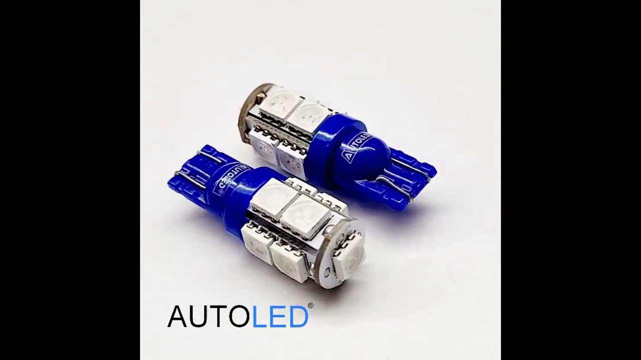 Ampoule Led T10 W5W Bleue (9 SMD) - LA34 Chaft moto : www