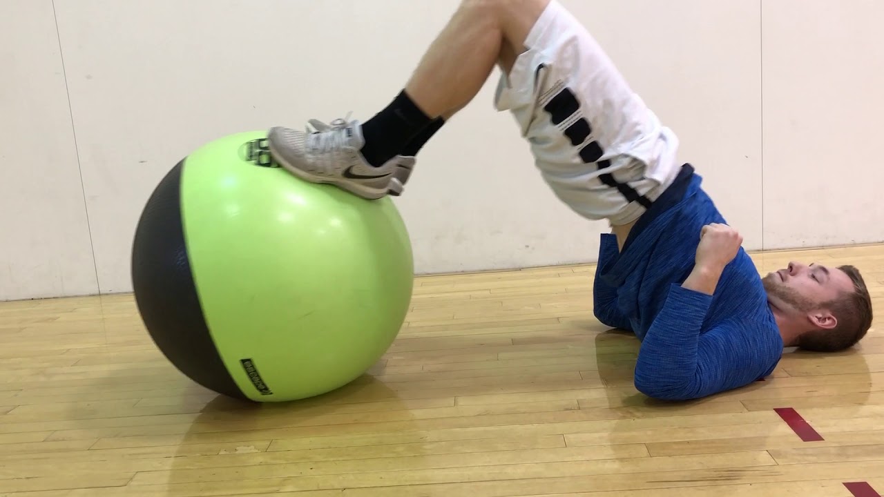 NDSFITNESS HAMSTRING YOGA BALL LEG CURLS YouTube