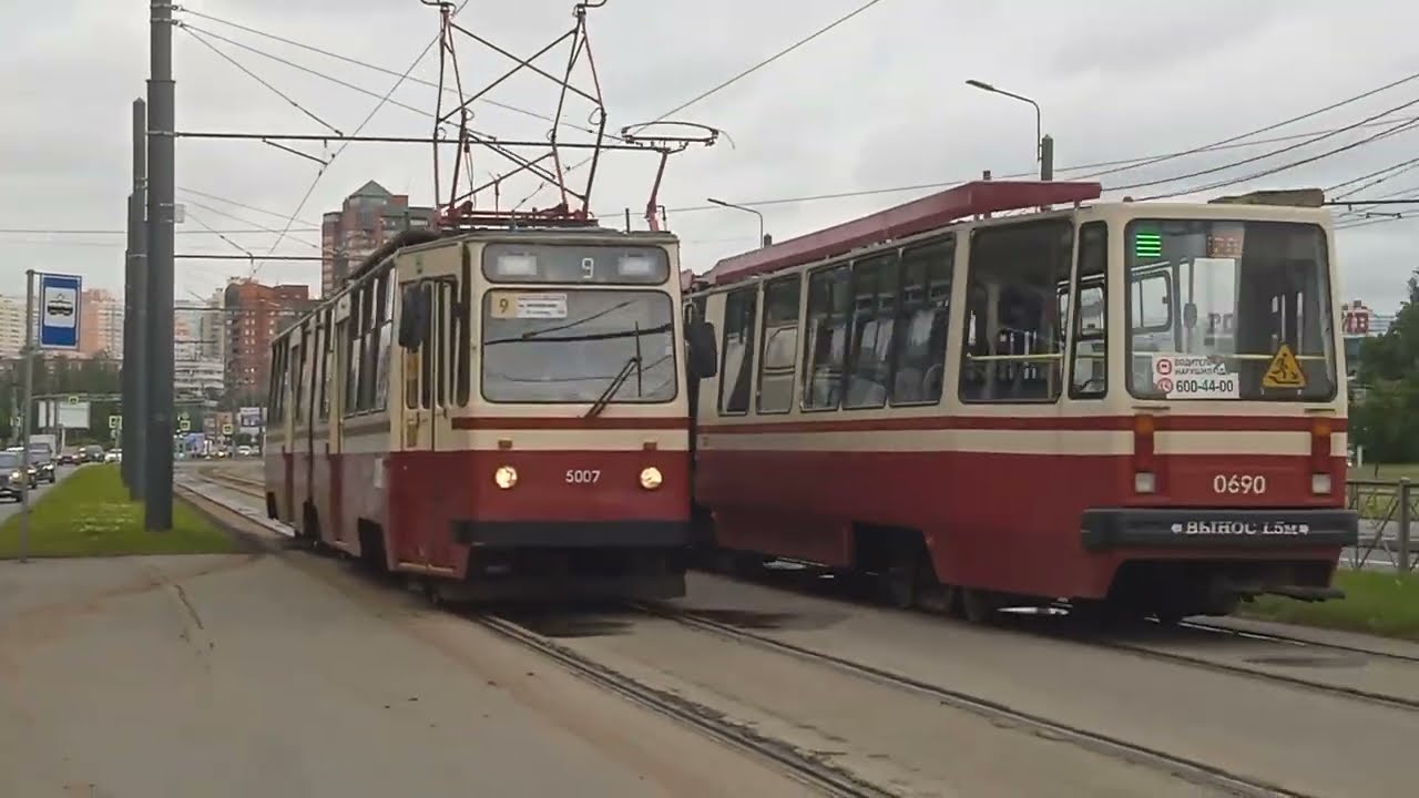 ⚡Поездка на трамвае ЛВС-86К 5007. (1-4) (75)
