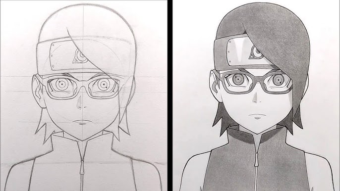 Como desenhar o Boruto / Sarada Uchiha / Mitsuki