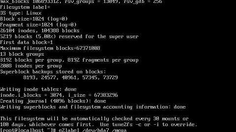 Using fdisk and e2lable commands