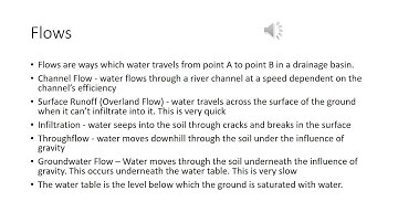 AS Geography Revision - Drainage Basin Inputs, Outputs, Stores, and Flows