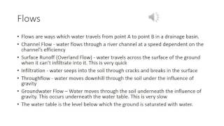 AS Geography Revision - Drainage Basin Inputs, Outputs, Stores, and Flows