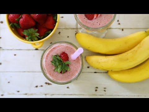 Strawberry banana protein smoothie