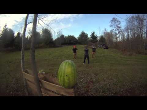Desert Eagle Gun Blows Up Watermelon filmed with GoPro