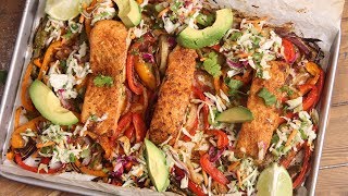 Sheet Pan Salmon Fajitas | Ep 1341