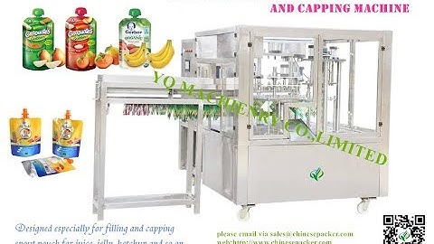 rotary type spout pouch filling and capping machine jelly milk water bag packaging equipment