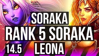 SORAKA & Zeri vs LEONA & Smolder (SUP) | 2/1/19, Rank 5 Soraka, 400+ games | TR Challenger | 14.5