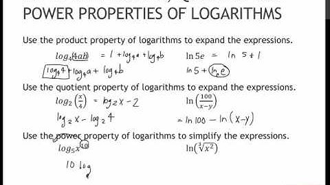 99 Apply the Product, Quotient and Power Properties of Logarithms (4.4)