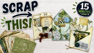 Weekly 15 Minute Paper Craft Challenge | Grab Your Scraps! Make These Easy Junk Journal Pockets