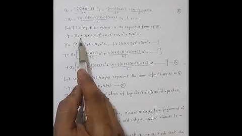Series solution of Legendre differential equation leading to Legendre polynomial Pn(x)