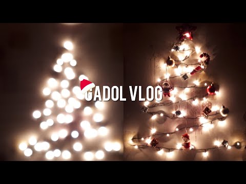 가돌 VLOG | #12 크리스마스 인테리어, 크리스마스 벽트리 만들고 다이소, 모던하우스, 버터 쇼핑하고 집밥 먹방 일상. 부산 자취 집순이 일상 브이로그