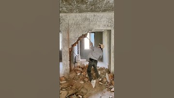 Smashing Walls with a Hammer: Incredible Force #renovation #construction #tools #house #demolition